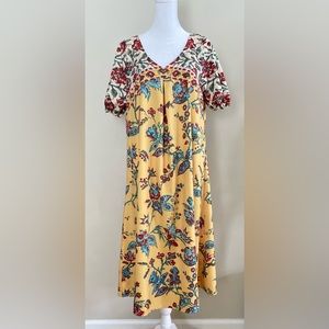 Yellow and floral king summer dress